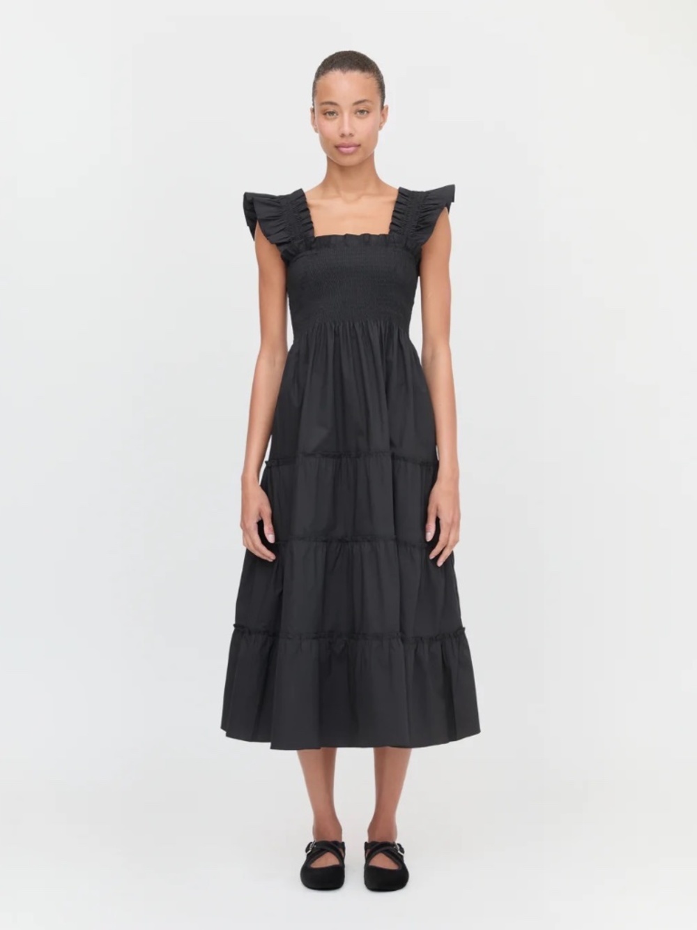 Ellie Midi Nap Dress in Black